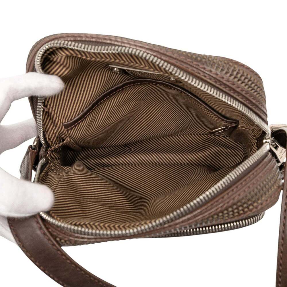 LOUIS VUITTON Authentic Brown Leather Trotter Shoulder Bag - Picture 6 of 8